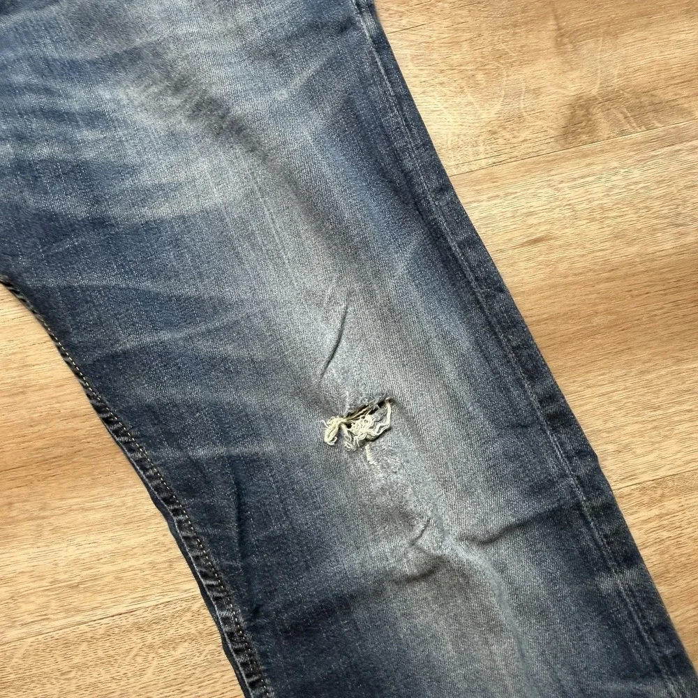 Diesel Iakop Jeans Men 33x34‎ Blue Regular Slim Tapered Stretch Distressed 0802C